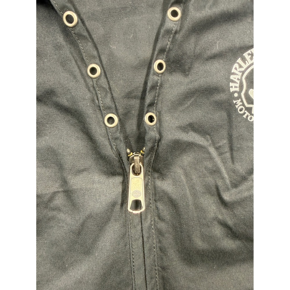 Harley Davidson Shirt Women Willie G Skull Zip Front Lace Back Black Medium - Picture 6 of 9